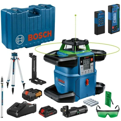 Afbeelding van Bosch GRL 650 CHVG 18V Li ion Rotatielaser Set (1x 4.0Ah) In Koffer + Statief Meetlat Groen