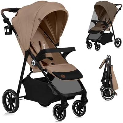 Afbeelding van Lionelo Emma One Kinderwagen Lichtgewicht, Wendbaar, Compact Voor Kinderen van 6 Maanden tot 4 Jaar Wielen 360 Eenhandig Inklapbaar Rugleuning Ligpositie Waterdicht Zonwerend Kap