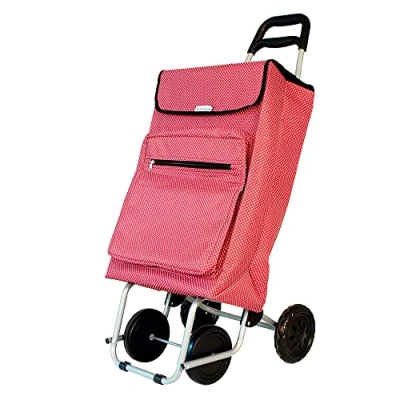 Afbeelding van AMIG Boodschappentrolley vierkant rood/wit 48 liter aluminium frame met vriesvak Boodschappentrolleys