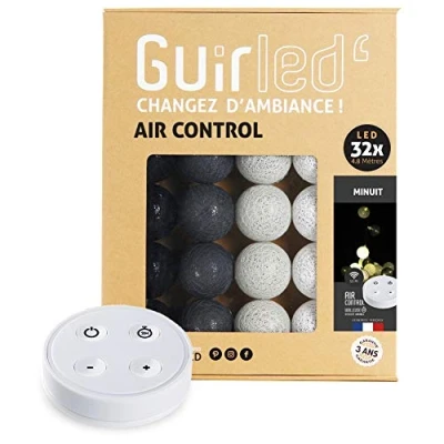 Afbeelding van GuirLED Lichtsnoer met ballen van katoen, led, USB, draadloze afstandsbediening, nachtlampje voor baby&#039;s, 2 uur netadapter A inbegrepen 4 intensiteiten 32 3,2 m middernacht