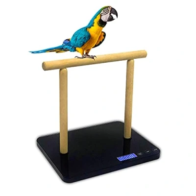 Afbeelding van Digitale vogelweegschaal met baars, vogelweegschaal, gram, max. 20 kg, capaciteit precisie tot ±1 g, zwart, geschikt voor papegaai en alle soorten vogels