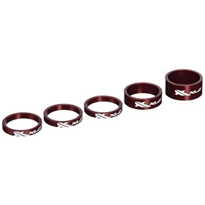 Afbeelding van XLC Unisex Stuurkopuitbreiding voor volwassenen A Head Spacer Set AS A02 3x5/1x10/1x15 mm 1 1/8 inch, rood, één maat