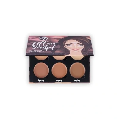 Afbeelding van W7 Lift &amp; Sculpt Crème Contour Set make up palet voor het bedekken, highlighten en contouren stapsgewijze handleiding inbegrepen (mogelijk niet beschikbaar in Nederlands)