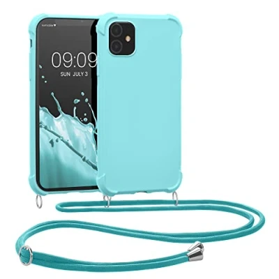 Afbeelding van kwmobile telefoonhoesje compatibel met Apple iPhone 11 hoesje Case koord In lichtblauw