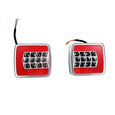 Afbeelding van 2 x 12 V/24 V led achterlichten set Glo Trac L+R achterlicht aanhanger trailer met 4 functies E keurmerk tractor auto vrachtwagen
