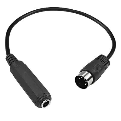 Afbeelding van MEIRIYFA 6.35mm Vrouwelijk naar DIN 5 Pin MIDI Kabel, Mannelijk (1/4) Vrouwelijke TRS Stereo Audio Adapter Kabel voor Speaker, Versterker, Mixer Keyboard 35cm