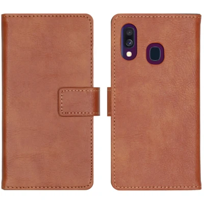 Afbeelding van Samsung Galaxy A40 Hoesje Kunstleder iMoshion Bookcase Bruin Telefoonhoesje