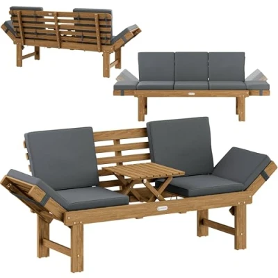 Afbeelding van CASARIA Tuinbank Inklapbare Tafel FSC® gecertificeerd Acacia Hout