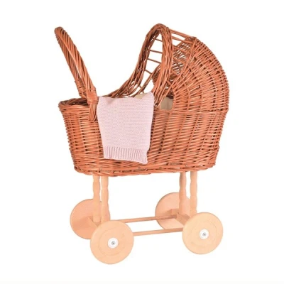 Afbeelding van Poppenwagen met gebreid Dekentje