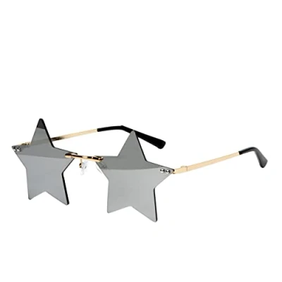 Afbeelding van Wilbers &amp; Hippie Kostuum Bril Festival Rising Star Zwart One Size Carnavalskleding Verkleedkleding
