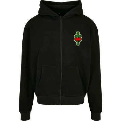 Afbeelding van Upscale by Mister Tee Santa Monica Heavy Oversize Hoody Sweater met rits, Heren, Maat: XXL, Black