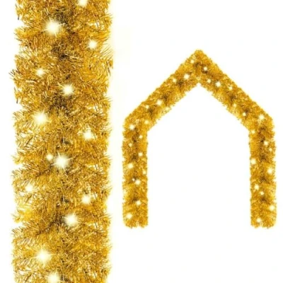 Afbeelding van Kerstslinger met LED lampjes 10 m goudkleurig