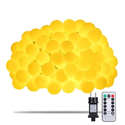 Afbeelding van Afufu Lichtsnoer met 100 leds, timer, 10 m, warmwit, EU stekker, 3 m stroomkabel, decoratie voor binnen en buiten, uitbreidbaar, 31 V laagspanningstransformator