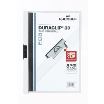 Afbeelding van Durable 222702 Klemmap Duraclip, tot 30 vellen A4, zakje 5 stuks, wit