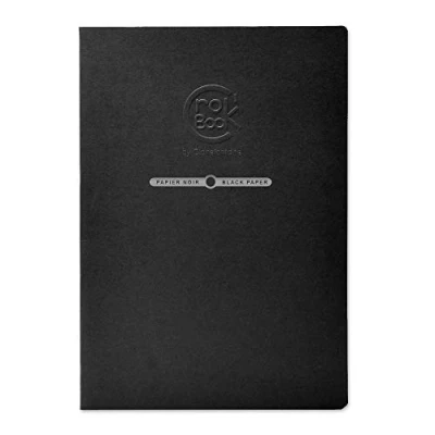 Afbeelding van Clairefontaine Ref 60316C Crok&#039;Book Portrait Staplebound Sketchbook A4 (29,7 x 21cm), 120gsm papier, zuurvrij, pH neutraal, 20 zwarte vellen omslag