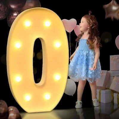 Afbeelding van Grote Marquee Light Up Letter, Letters, Mozaïek Giant Letters For Verjaardagen, Bruiloften, Babyjubilea (Color : O, Size 100cm)