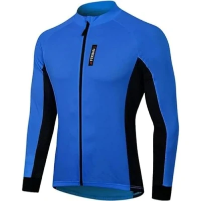 Afbeelding van MEETWEE fietsshirt voor heren, met korte mouwen, kleding mountainbikes, Blauw 1 lang, L