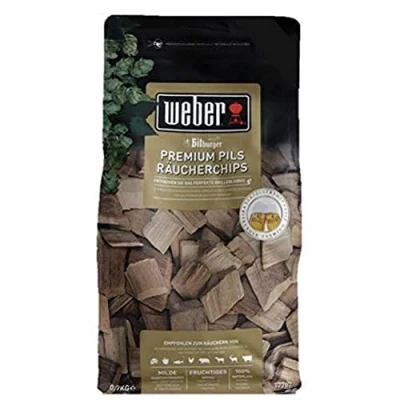 Afbeelding van Weber 17782 Rookchips Bitburger Premium Pils, 700 g, voor alle vlees , groente en kaassoorten, zoete fruitige smaak, roken, aroma, grillen
