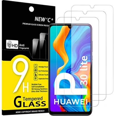 Afbeelding van NEW&#039;C 3 Stuks, Screen Protector voor Huawei P30 Lite, Nova 4e, Gehard Glass Schermbeschermer Film 0.33 mm ultra transparant, resistent