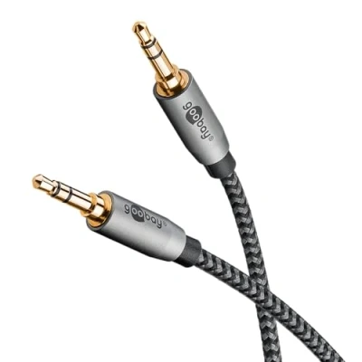 Afbeelding van Goobay Audio aansluitkabel AUX, 3,5 mm stereo, 0,5 m, Sharkskin grijs (0.50 m, aansluiting (AUX)), Audiokabel