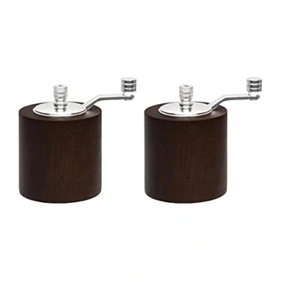 Afbeelding van Olympia Donkere Hout Zout En Peper Molen Grinder Set Keuken Spice Shaker