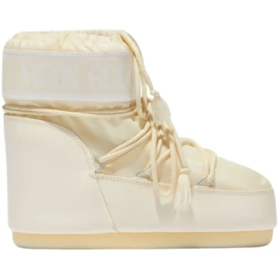Afbeelding van Moon Boot ICON LOW Unisex Veterboots, Maat: 39 41, Cream Imitatieleer/ textiel