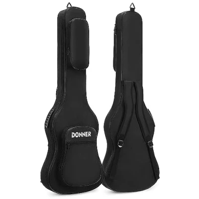 Afbeelding van Donner 47 Inch Elektrische Basgitaar Tas 10mm/0.4inch Dikte Rugzak Zachte Solid Case met Waterbestendig Nonwovens Interieur Dikker Spons Pad, Zwart