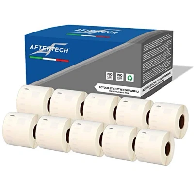 Afbeelding van Aftertech 10 x 99015 54 70 mm compatibele zelfklevende etiketten (320 etiketten/rol = 3200 totaal) voor Dymo LabelWriter Seiko SLP etiketteermachines S0722440