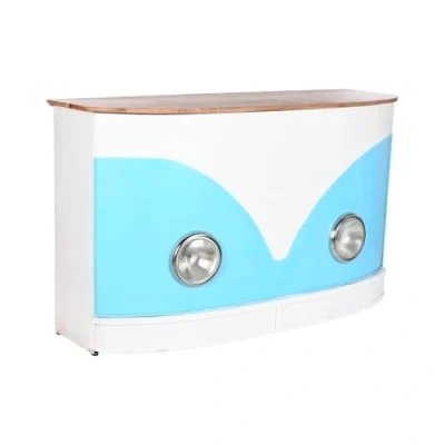 Afbeelding van Gemakkelijk verplaatsbare meubels Home ESPRIT Wit Bruin Turkoois Kristal Ijzer Mangohout 157 x 52...