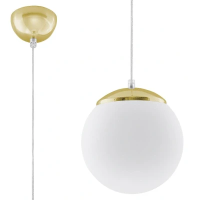 Afbeelding van Plafondlamp UGO 20 goud/wit glas 1x E27 20x20x110cm IP20 230V AC
