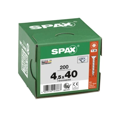 Afbeelding van Spax T star spaanplaatschroef vz pk 4.5x40mm TX20 (200 st)