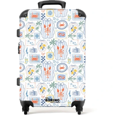 Afbeelding van NoBoringSuitcases.com Grote koffer Zomers illustraties kleurrijk Reiskoffer met 4 wielen Trolley op wieltjes Rolkoffer groot 72 liter Ruimbagage valies 20kg Valiezen voor volwassenen