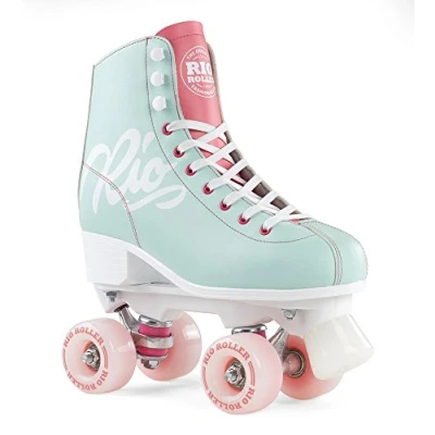 Afbeelding van Rolschaats Rio Roller Quad Figure Script Teal Schoenmaat 39,5
