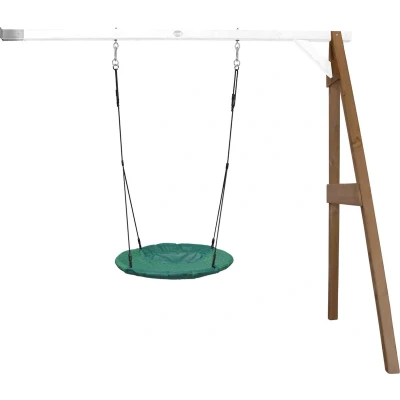 Afbeelding van AXI Nestschommel Summer met frame van hout in bruin &amp; wit Schommel muurbevestiging voor kinderen nest