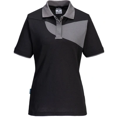 Afbeelding van PW2 damespoloshirt maat L, Black/Zoom Grey