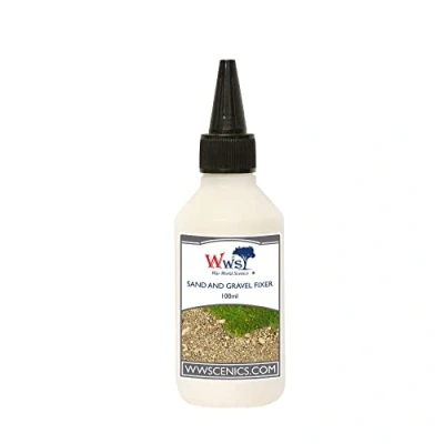 Afbeelding van War World Scenics Sand and Gravel Glue fixer 100ml for Model Railway Dioramas &amp; Wargame Terrain