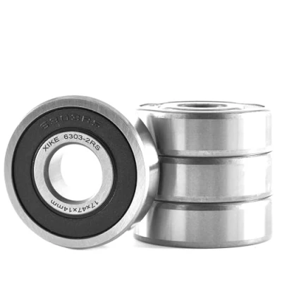 Afbeelding van XiKe 4 stuks 6303 2RS afgeschermde kogellagers 17x47x14mm vooraf gesmeerd en van chroomstaal, dubbele rubber afdichting, 6303RS groefkogellagers
