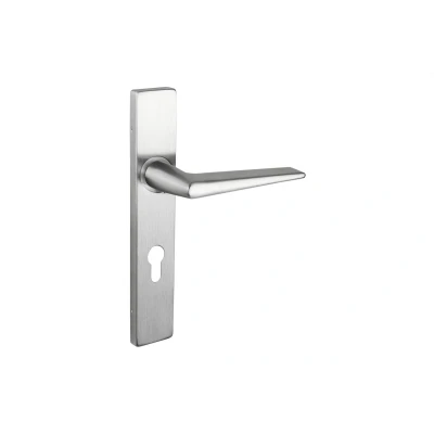 Afbeelding van Lavuzo deurkruk Modena RVS met rechthoekig schild PC72 Per set