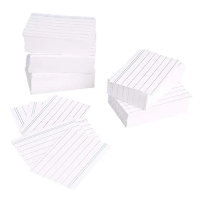 Afbeelding van Amazon Basics Systeemkaarten, met lijnen, A8 formaat (7,4 x 5,2 cm), wit, set van 1.000
