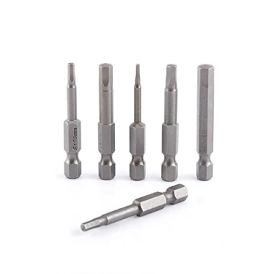 Afbeelding van 8pcs hexagonale tête tournevis ensemble S2 alliage magnétique 1/4 pouce tige hexagone bits H1.5 H8 50mm longueur
