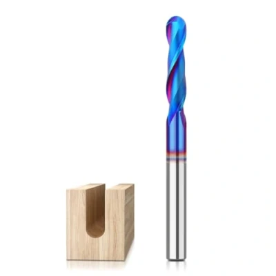 Afbeelding van WSOOX Spiraalgroeffrees 8 mm schacht CNC spiraalfrees voor graveren bal nose frees bovenfrees Ø8mm