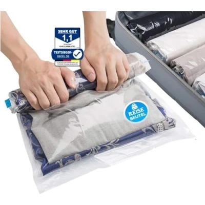 Afbeelding van SilverRack vacuümzakken voor op reis, 8 stuks, afmetingen (40 x 60 cm), kleding om te rollen, kleding, als