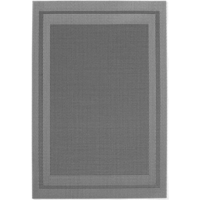 Afbeelding van HENDI Placemats, design: frame, geweven patroon, 6 stuks, antislip, 450x300mm, PVC (vinyl), grafiet