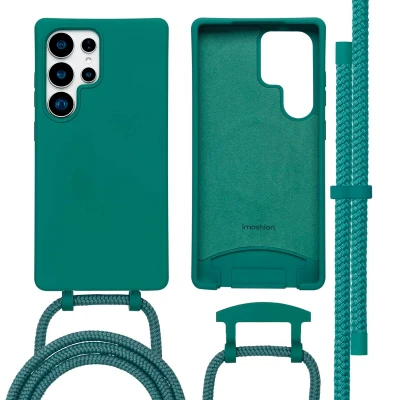 Afbeelding van imoshion Hoesje geschikt voor Samsung Galaxy S25 Ultra Color Backcover met afneembaar koord MagSafe Donkergroen