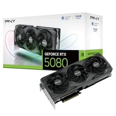 Afbeelding van PNY GeForce RTX 5080 Triple Fan 16GB GDDR7 PCIe 5.0 1x HDMI 3x DisplayPort