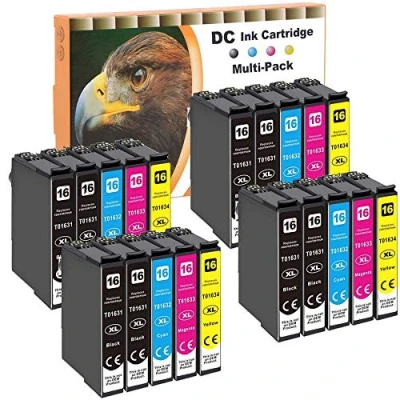 Afbeelding van D&amp;C 20 x inktcartridges, compatibel met Epson 16 XL, voor Workforce WF 2630, WF, 2650, DWF, 2660, 2700, 2750, 2760, 2010, 2500, 2510, 2520NF en