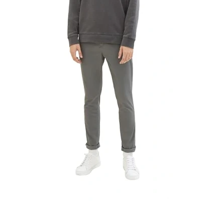 Afbeelding van TOM TAILOR Denim Mannen Chino broek met riem 1008253, 10952 Castlerock Grey, 28W / 34L