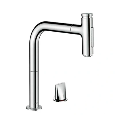 Afbeelding van Hansgrohe M71 2 gats keukenkraan met uittrekbare handdouche chroom