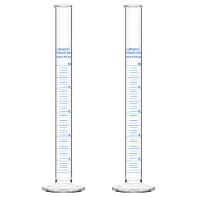 Afbeelding van Labasics 2 Pack 10 ml Borosilicaat Glas Maatcilinder Gegradueerde Cilinder