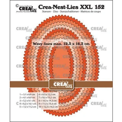 Afbeelding van Crealies Crea Nest Lies XXL Ovalen met golfrandje CLNestXXL152 12,3x16,3 cm (06 23)